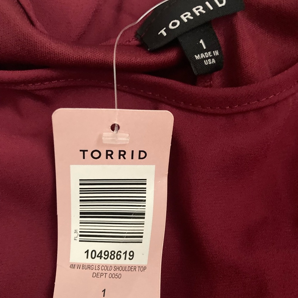 Torrid 1 cold shoulder burgundy